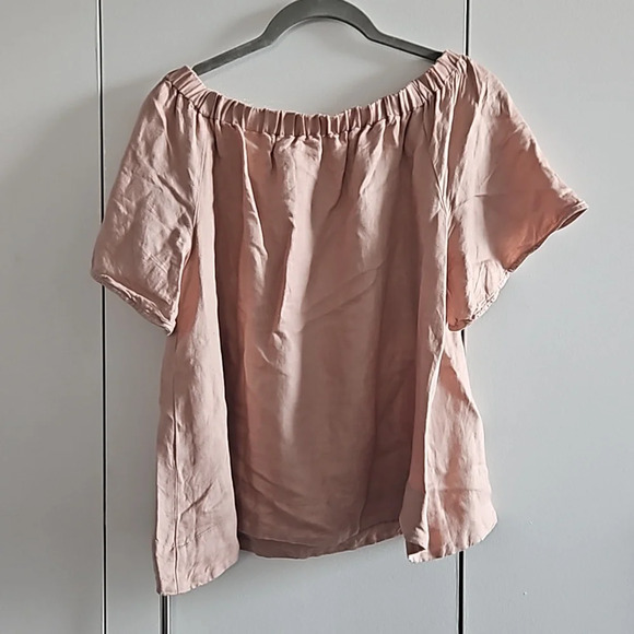 Cuyana size S women's off shoulder pink top linen blend - Picture 3 of 5